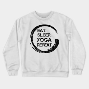 Eat Sleep Yoga Repeat Zen Black Crewneck Sweatshirt